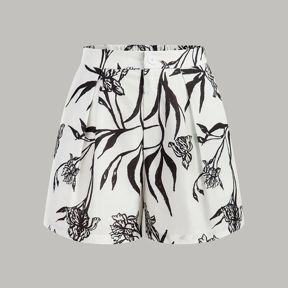 Commense Black and White Floral Women Shorts - Picture 5 of 9